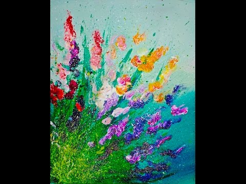 480x360 Live Finger Painting Flowers Splatter Abstract Acrylic - Painting Two Fingers Touching