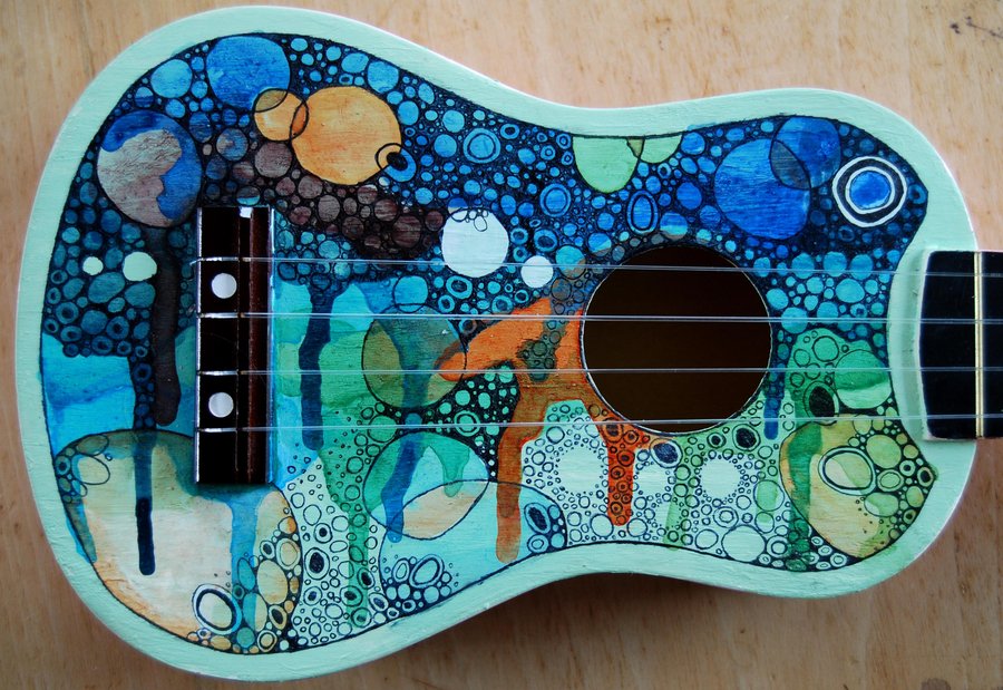 900x619 Ukulele By Oscar N - Painting Ukulele