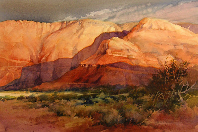 400x267 Roland Lee Travel Sketchbook Painting Of Southern Utah Cliffs - Painting Utah