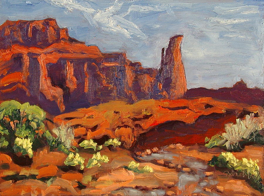 900x669 Fisher Tower From Onion Creek Castle Valley Moab Utah Painting By - Painting Utah