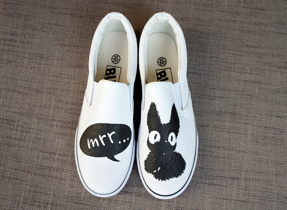 570x418 Kiki's Delivery Service Jiji Painted Vans Shoes. Custom Painting - Painting Vans