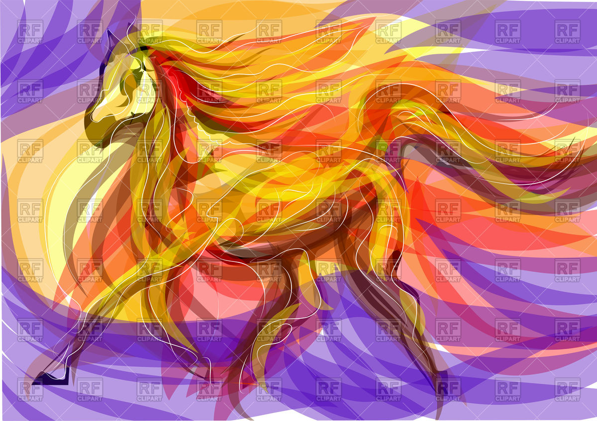 1200x847 Running Horse Multicolor Painting Vector Image Vector Artwork - Painting Vector
