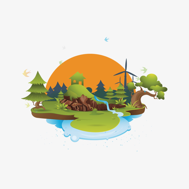 650x651 Vector Landscape Painting, Vector Diagram, Landscape Painting - Painting Vector