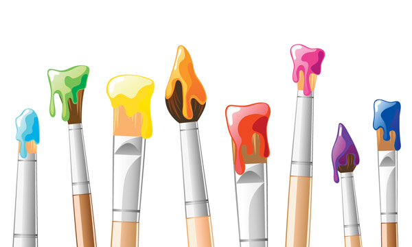 600x360 Vector Brush Painting Background Free Vector 4vector - Painting Vector