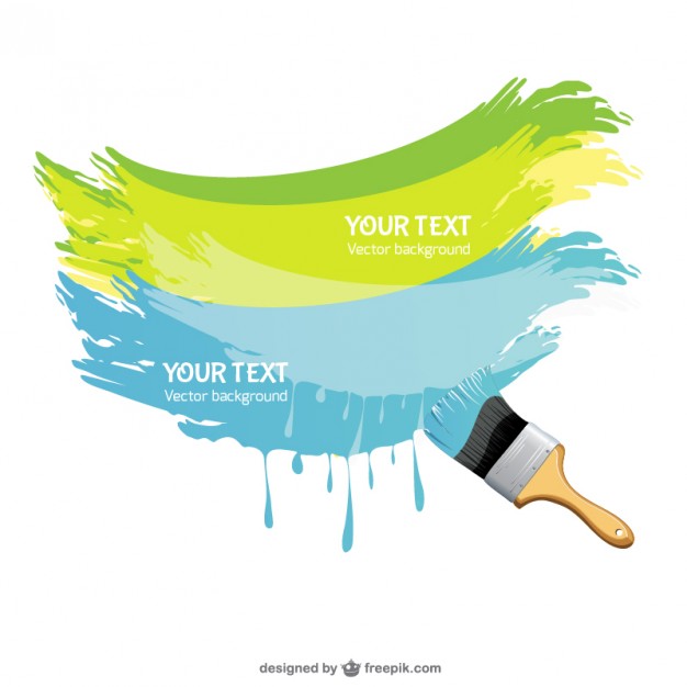 626x626 Green And Blue Paint Brush Vector Free Download - Painting Vector