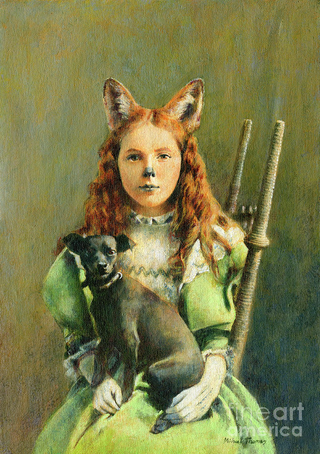 636x900 Victorian Fox Girl Painting By Michael Thomas - Painting Victorian