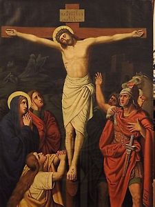 225x300 Catholic Antique Victorian Old Master Oil Painting Icon Passion - Painting Victorian