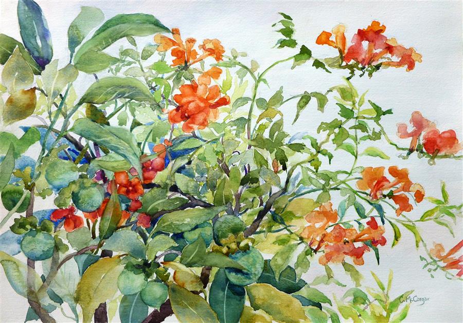 900x629 The Fruit And The Vine By Catherine Mccargar - Painting Vines