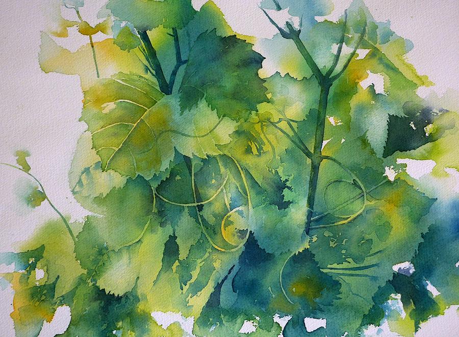 900x661 Vine Leaves Painting By Thomas Habermann - Painting Vines