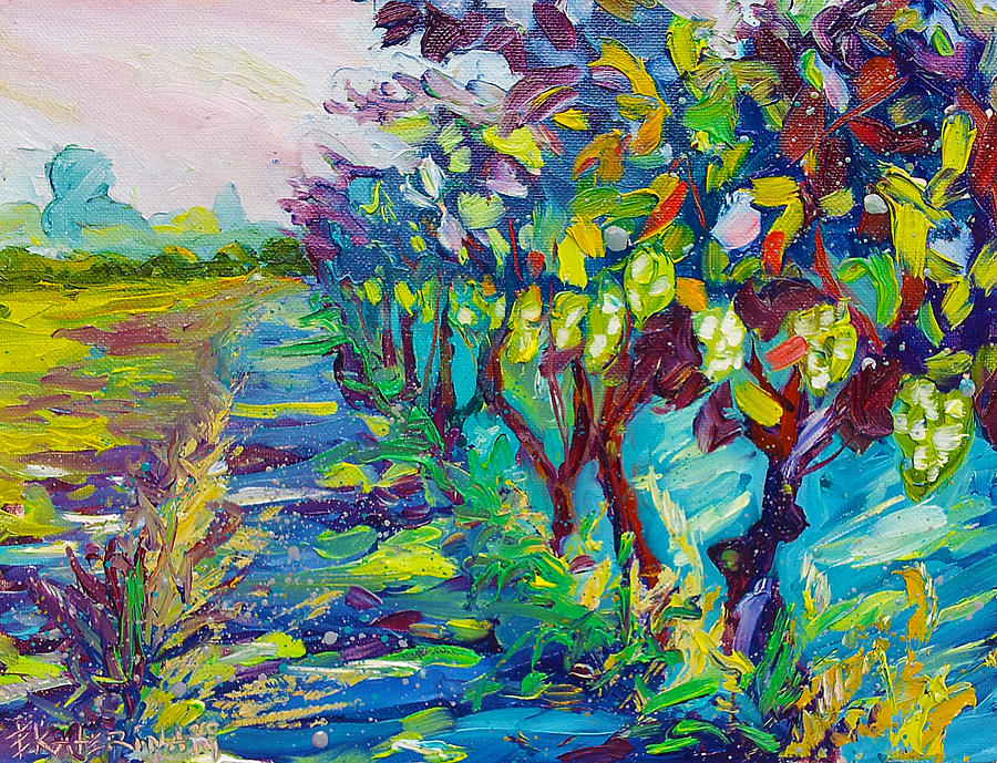 900x689 Grape Vines Painting Painting By Ekaterina Chernova - Painting Vines