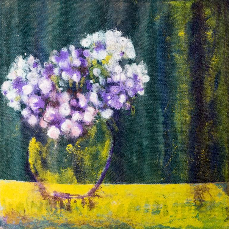 770x772 Saatchi Art Violets Painting By Antje Kerl Akkan - Painting Violets