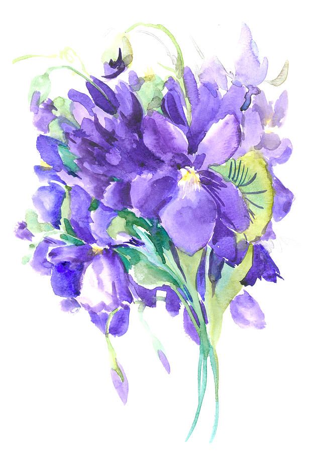 667x900 Violets. Purple Painting - Painting Violets