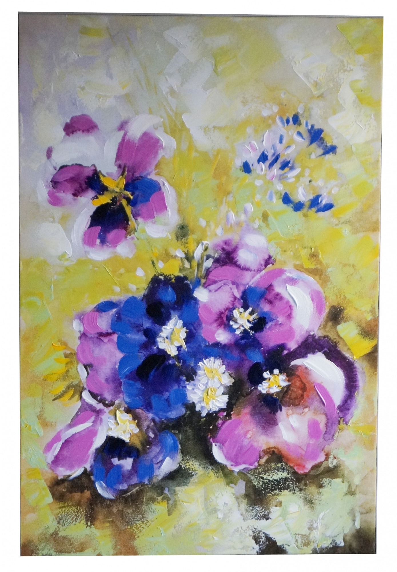1389x2000 Picture Painting Violets Flowers - Painting Violets