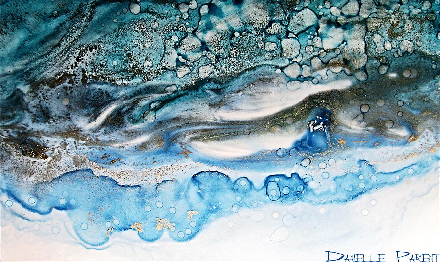 900x537 Water Ripples And Silver Linings Alcohol Inks Painting By Danielle - Painting Water Ripples