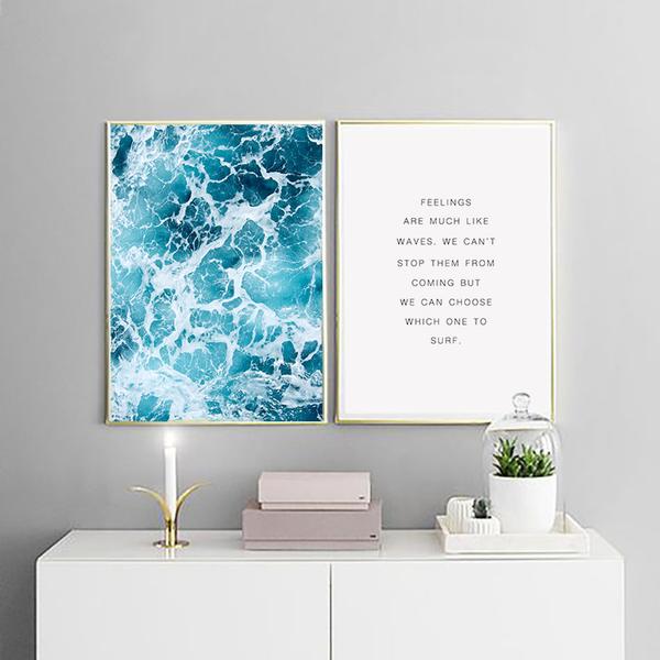 600x600 Feelings Are Like Waves Wall Art Canvas Painting - Painting Waves On Wall