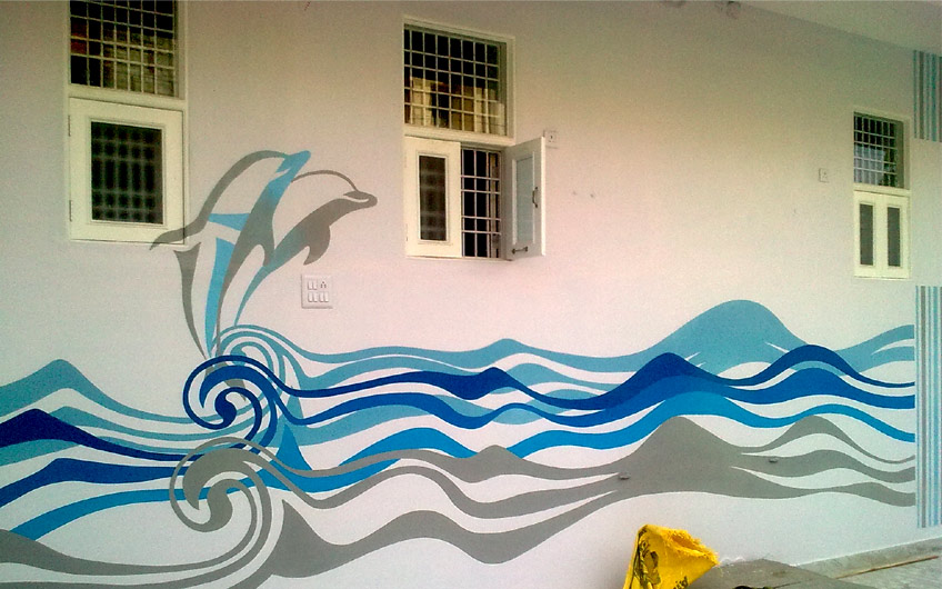848x530 Home Painting Services - Painting Waves On Wall