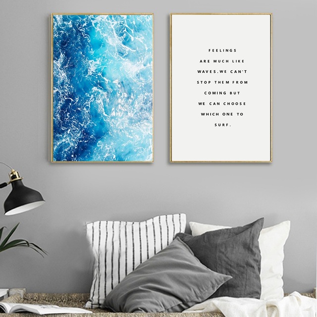 640x640 Ocean Waves Wall Art Poster And Prints For Living Room Nordic - Painting Waves On Wall