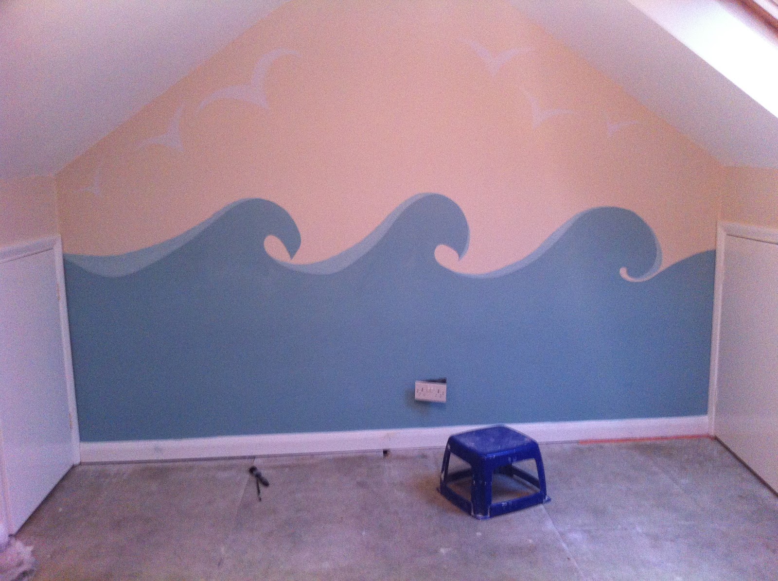 1600x1195 The Happenings - Painting Waves On Wall
