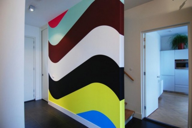 640x427 Ideas For Wall Painting Designs Modular Wave Wall Paint Designs - Painting Waves On Wall