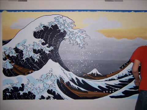 480x360 Apartment Wall Mural - Painting Waves On Wall