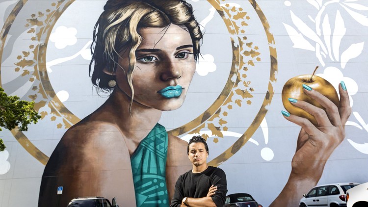 750x422 Outdoor Mural Story Behind West Palm Beach Painting Of Goddess - Painting West Palm Beach