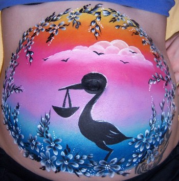 350x354 Pregnant Belly Body Painting May 2011 Contest For West Coast Face - Painting When Pregnant