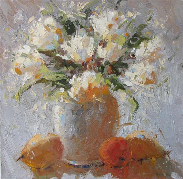 715x700 White Flowers Tricia May - Painting White Flowers