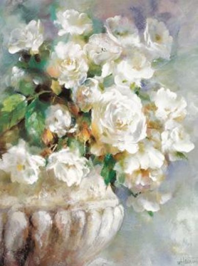 387x520 Original Paintings A Bunch Of White Flowers Oil Paintings - Painting White Flowers