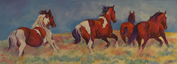 600x217 Western Horse Gallery - Painting Wild Horses