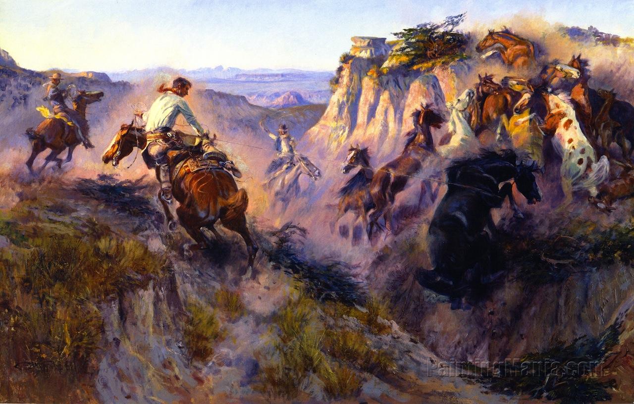 1280x816 Wild Horse Hunters - Painting Wild Horses