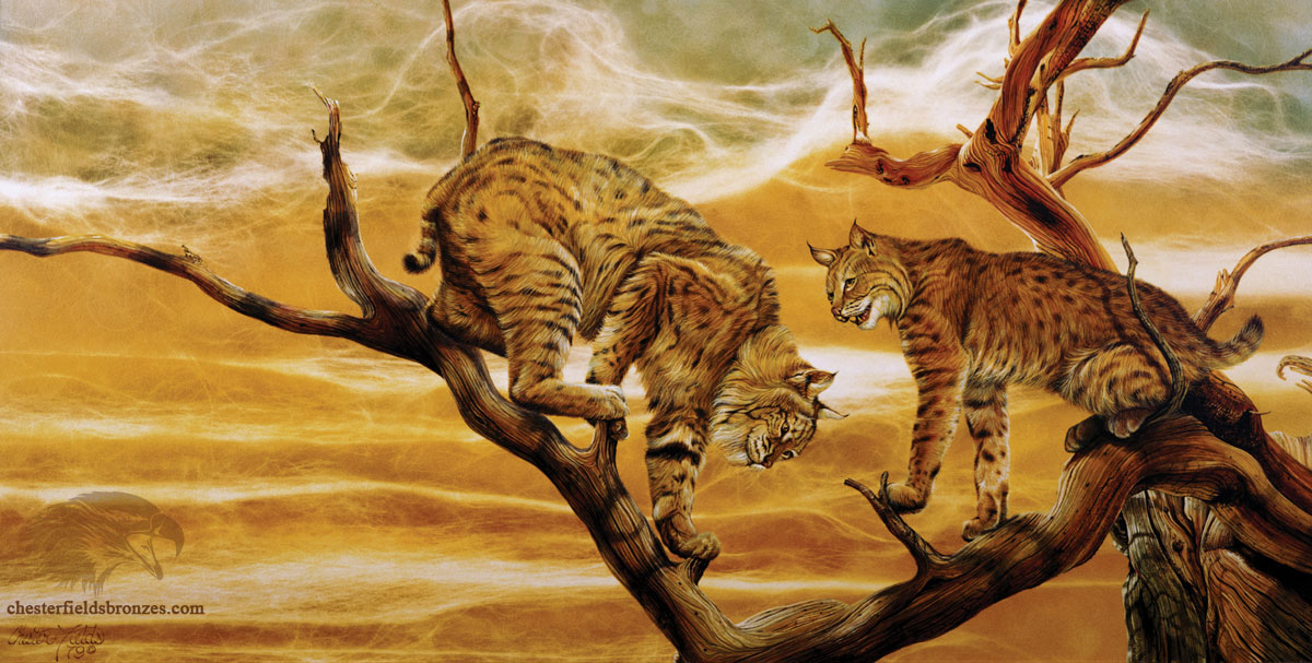 1200x607 Copy Cats Wildlife Art Lynx Painting - Painting Wildlife