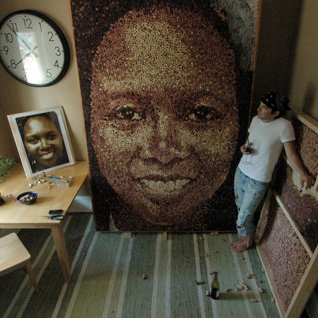 450x450 Wine Cork Art - Painting Wine Corks