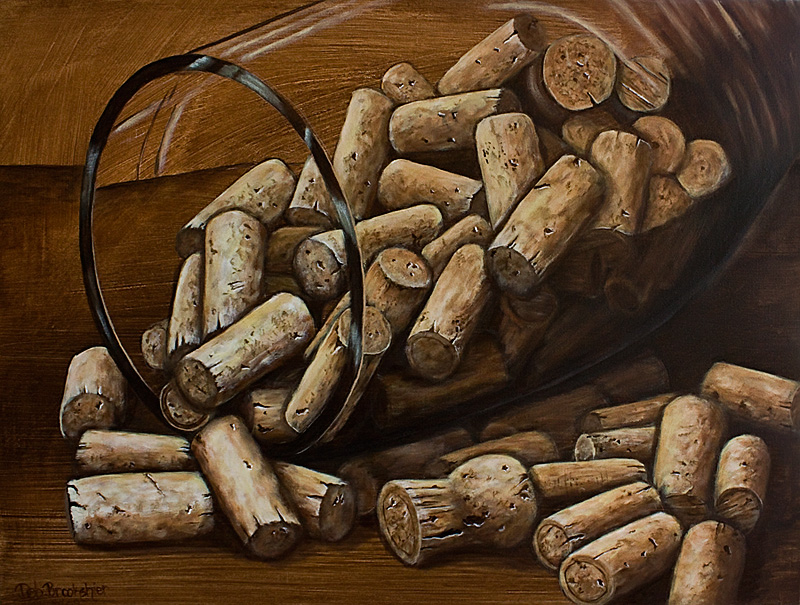 800x605 Wine Corks And Vase - Painting Wine Corks