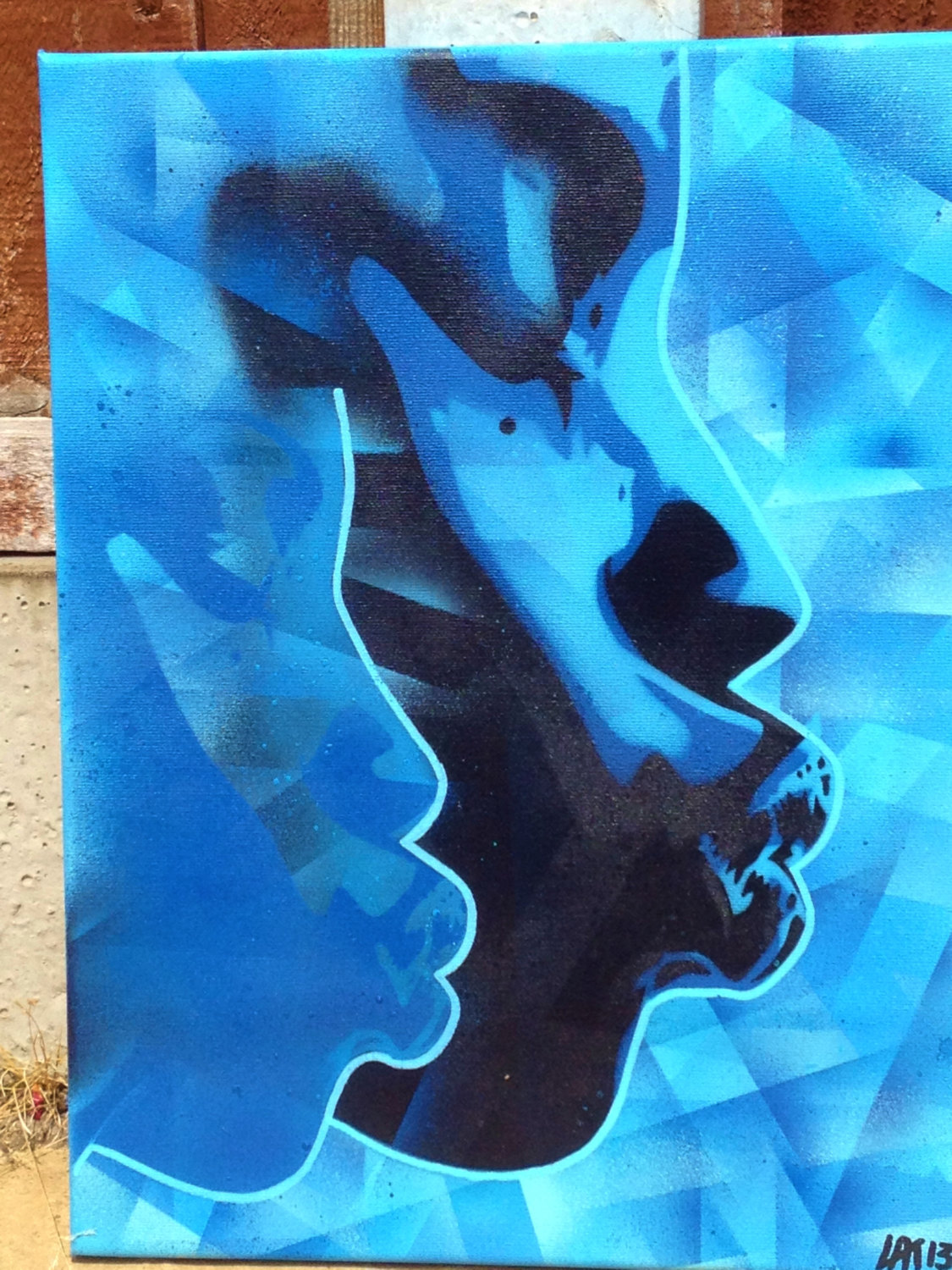 1125x1500 Abstract African Face Painting On Canvas,stencil Art,spray Paint - Painting With Afro