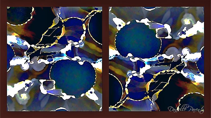 900x506 Indigo Blue Yellow Acajou Bubbles Alcohol Inks Abstract Painting - Painting With Alcohol Inks On Canvas