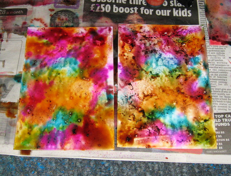 800x611 Spray Starch Amp Alcohol Ink Background Technique Trish Bee's Art - Painting With Alcohol Inks On Canvas