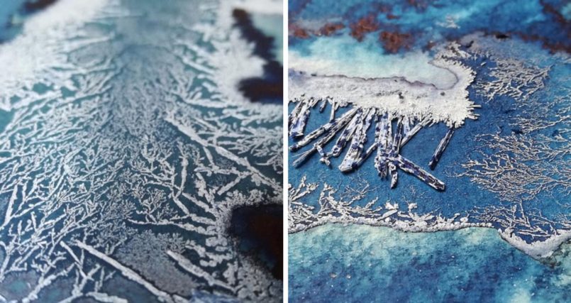 805x427 This Artist Was Able To Make Crystals By Painting With Chemical - Painting With Crystals