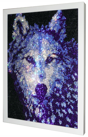 284x443 Wolf Swarovski Painting - Painting With Crystals