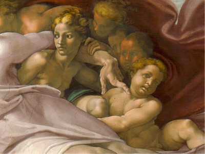 400x301 Michelangelo's Creation Of Adam - Painting With Fingers Touching