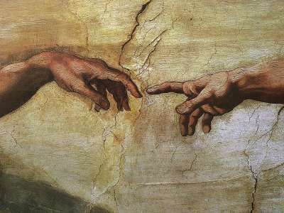 400x300 Famous Painting Of Fingers Touching - Painting With Fingers Touching