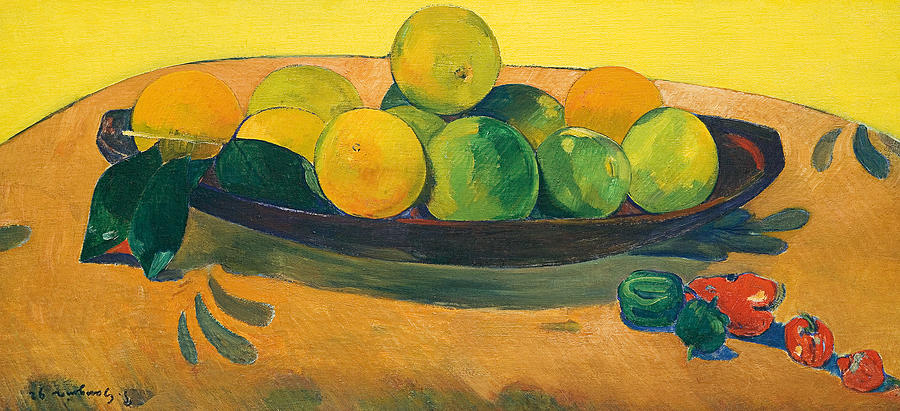 900x411 Still Life With Fruit And Peppers Painting By Paul Gauguin - Painting With Fruit