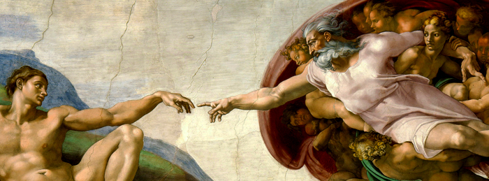 700x259 God - Painting With God And Adam