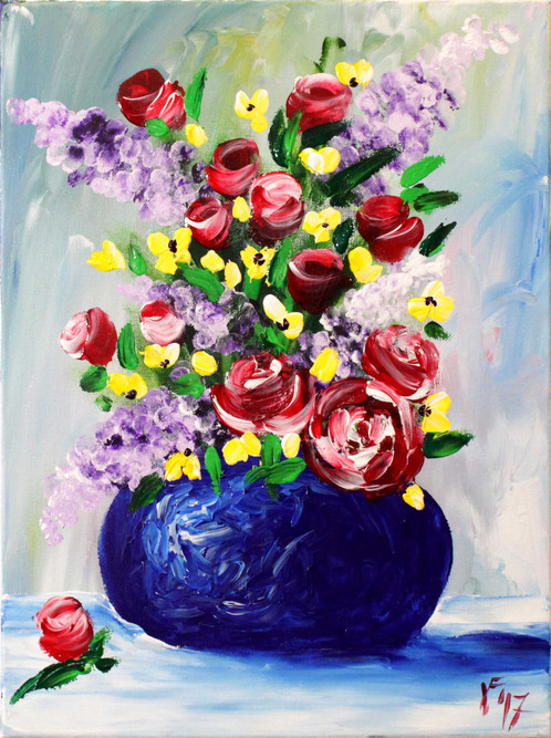 498x667 Spring Flowers In A Vase - Painting With Jane