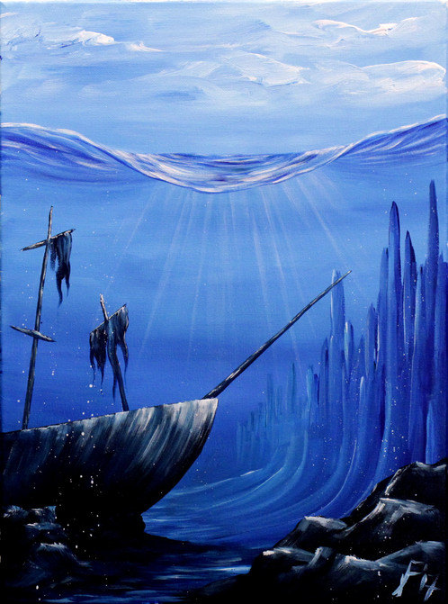 498x671 Underwater Shipwreck - Painting With Jane