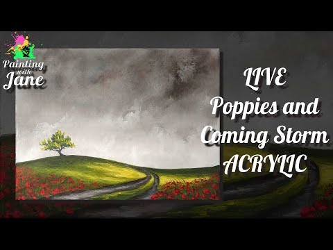 480x360 Poppies And Coming Storm - Painting With Jane Poppies
