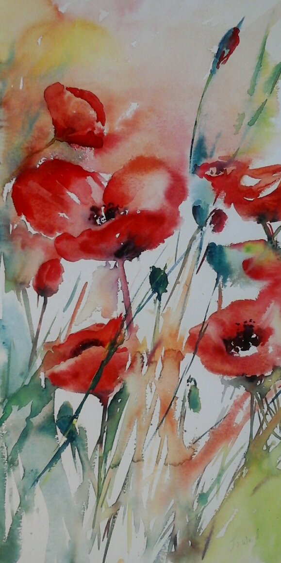 579x1160 Poppy Passion Jane Ward Artist - Painting With Jane Poppies