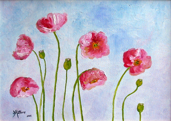 563x400 Oil Paintings By Jane Mathers In Ferngallery Australia Fern - Painting With Jane Poppies