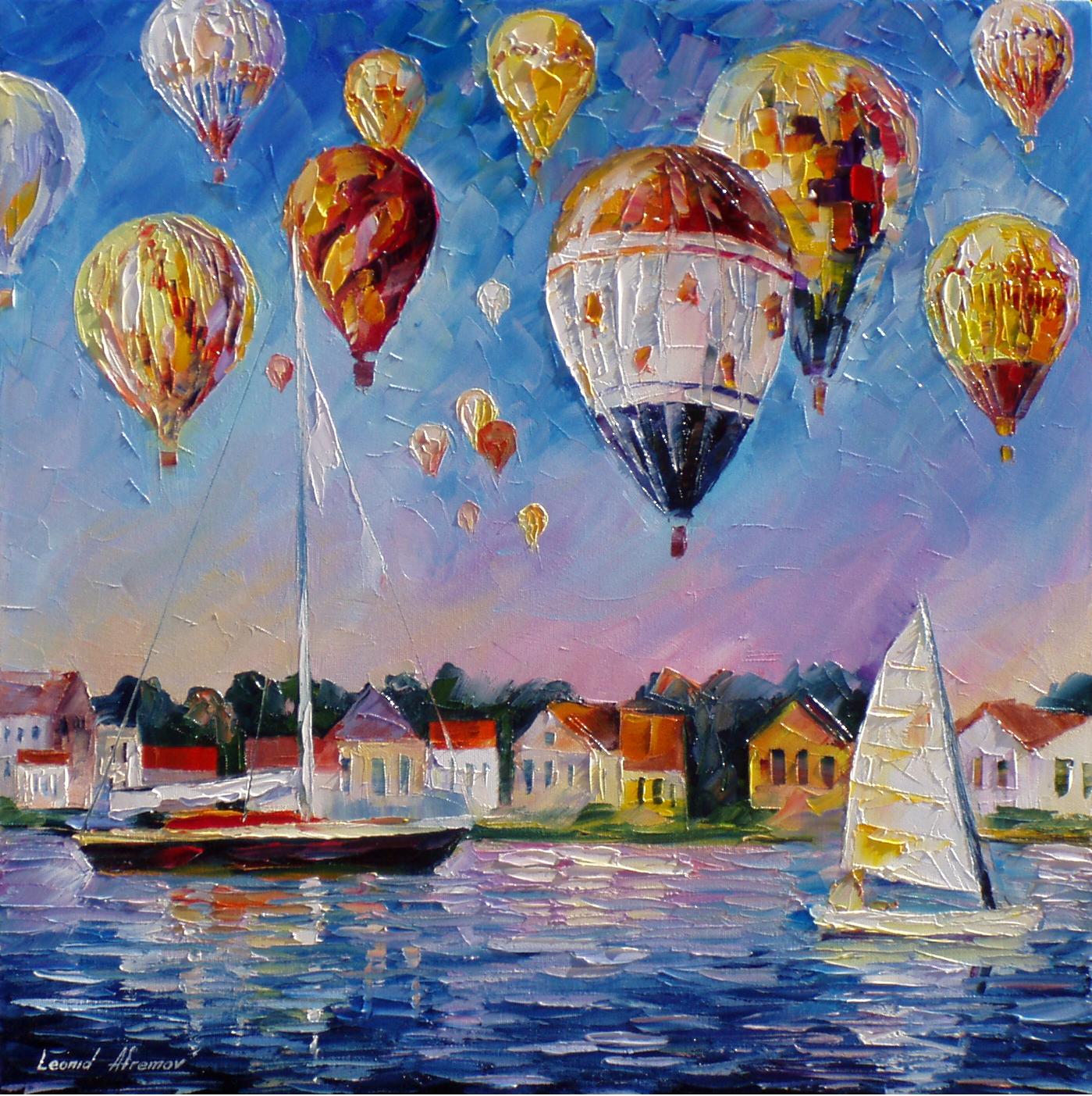 1399x1403 Festival Of Joy Palette Knife Oil Painting On Canvas By Leonid - Painting With Joy