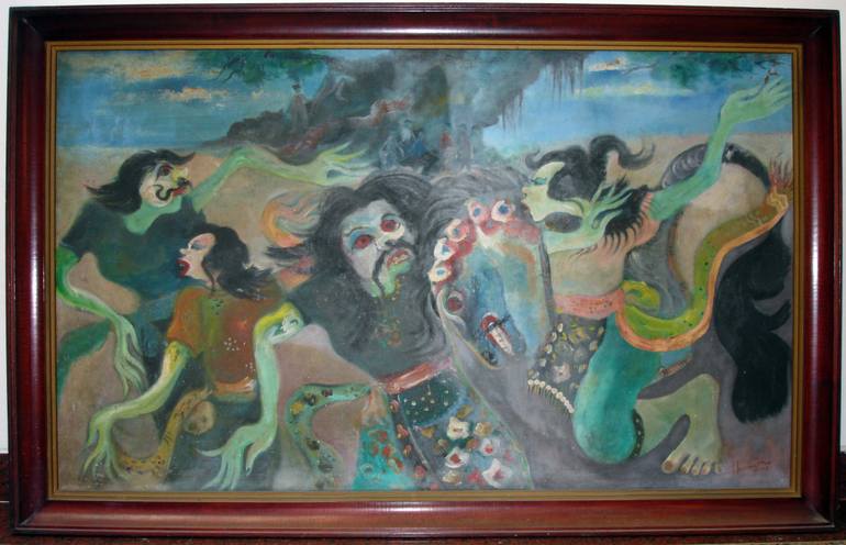 770x496 Saatchi Art Traditional Balinese Leak Painting By Maxi Ringo - Painting With Leak