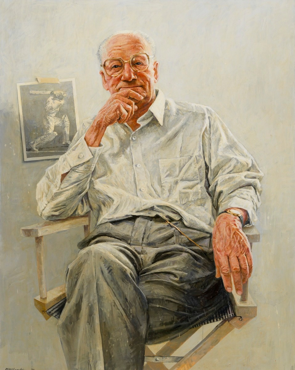 958x1200 Sir Donald Bradman, National Portrait Gallery - Painting With Leak